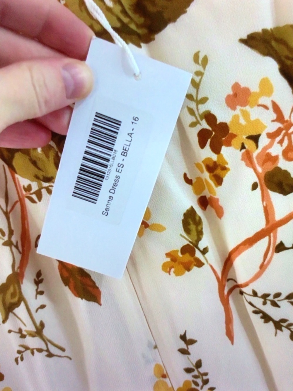 Reformation Cream Maxi Dress with Olive and Mustard Floral Print - Picture 3 of 9